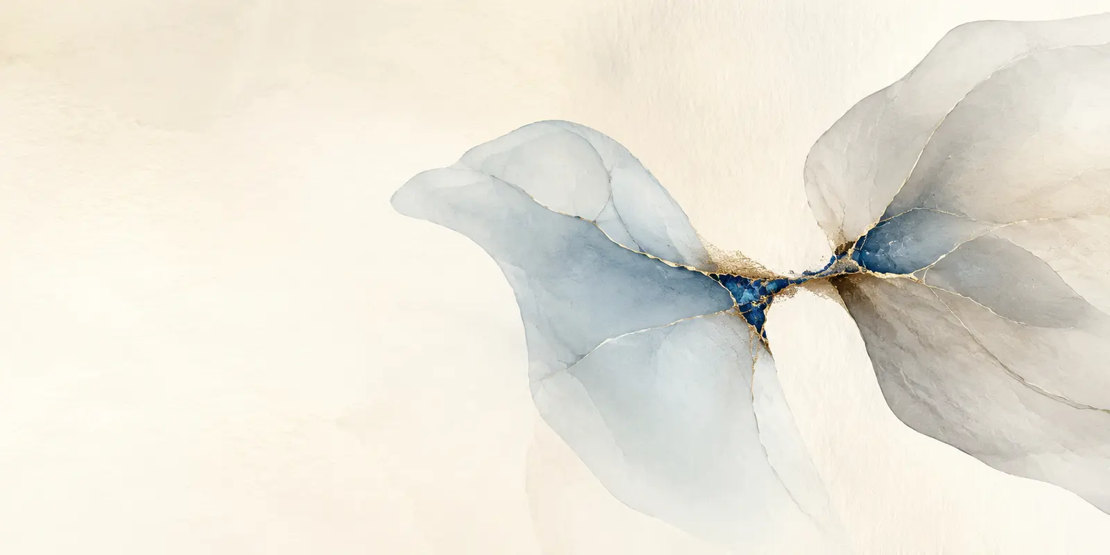 Abstract forms reconnecting along a repaired seam